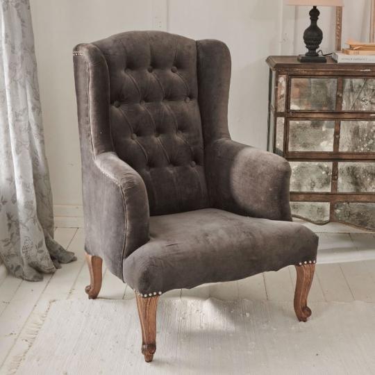 feheritett falab szurke barsony fulesfotel fules fotel cottage elegans country klasszikus nappali butor magas tuzott.jpg